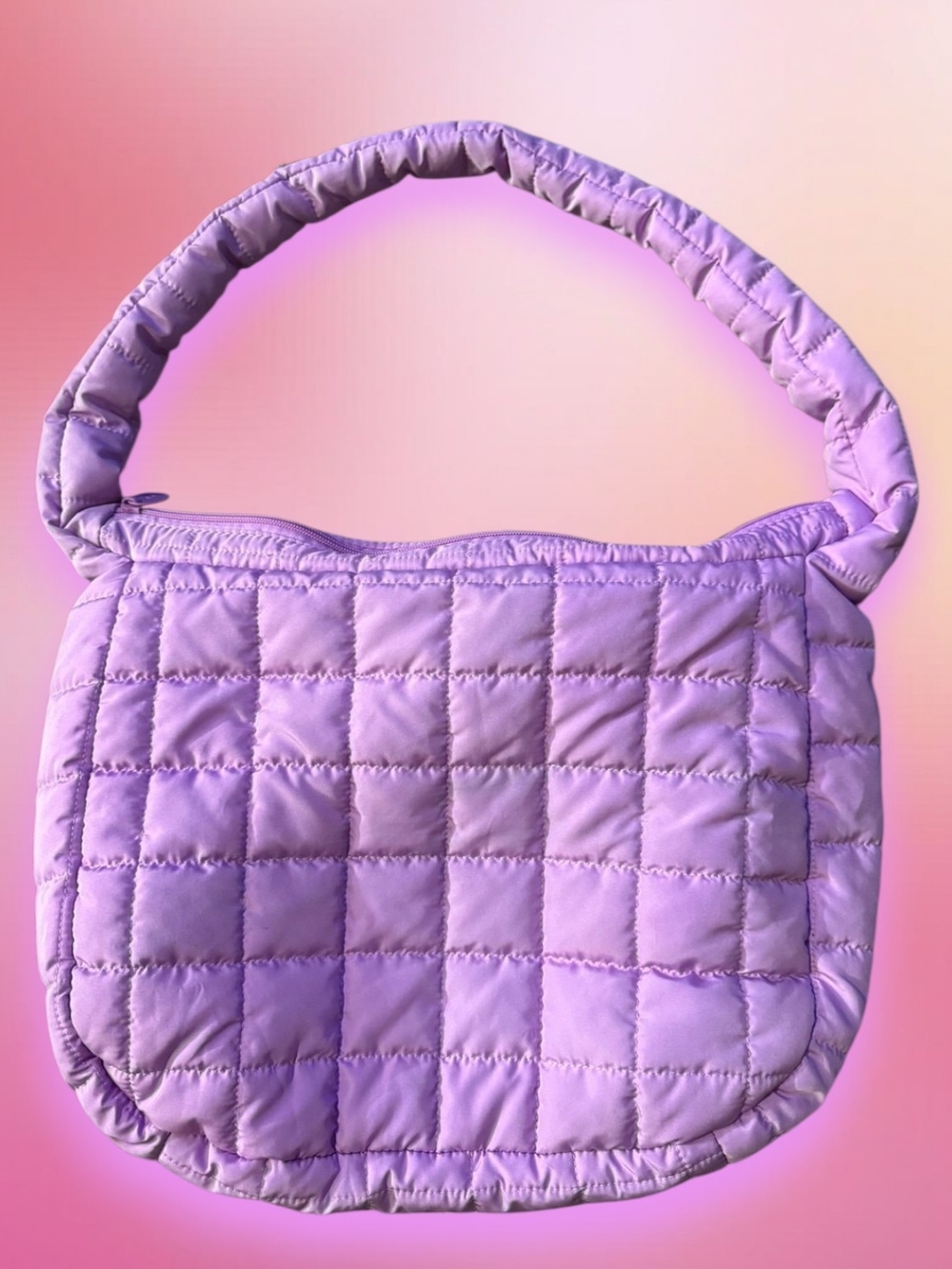 Ulta Beauty Quilted Lavender Shoulder Bag